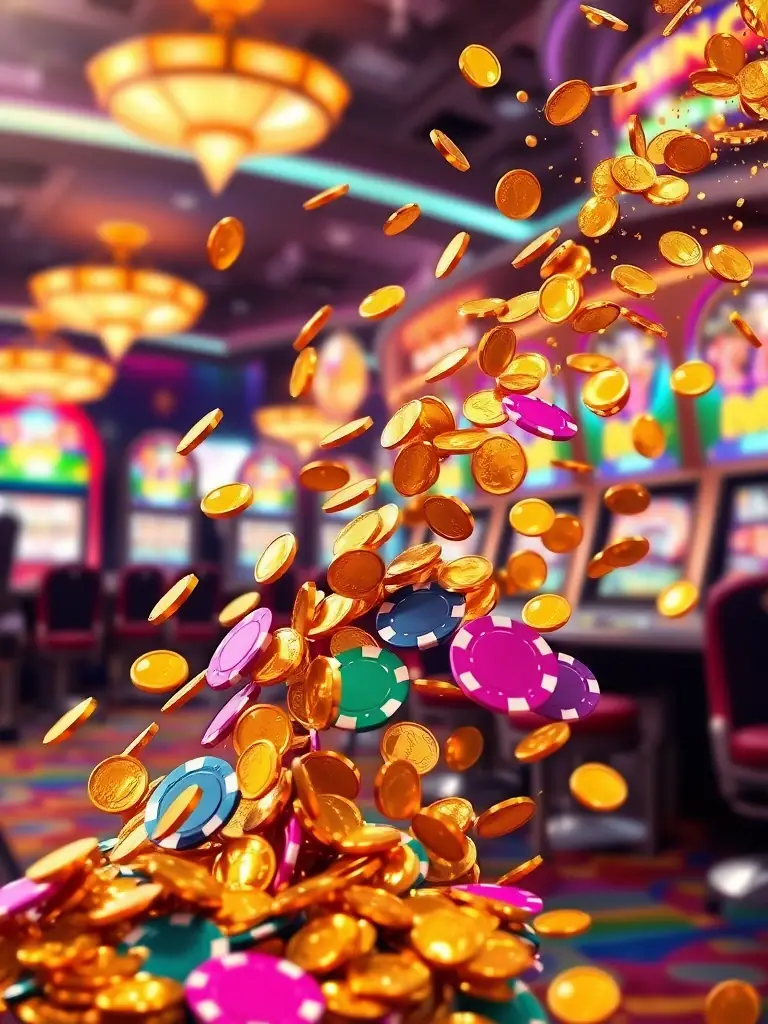 A visually appealing image showcasing a welcome bonus offer with a large percentage sign and casino chips, set against a luxurious background.
